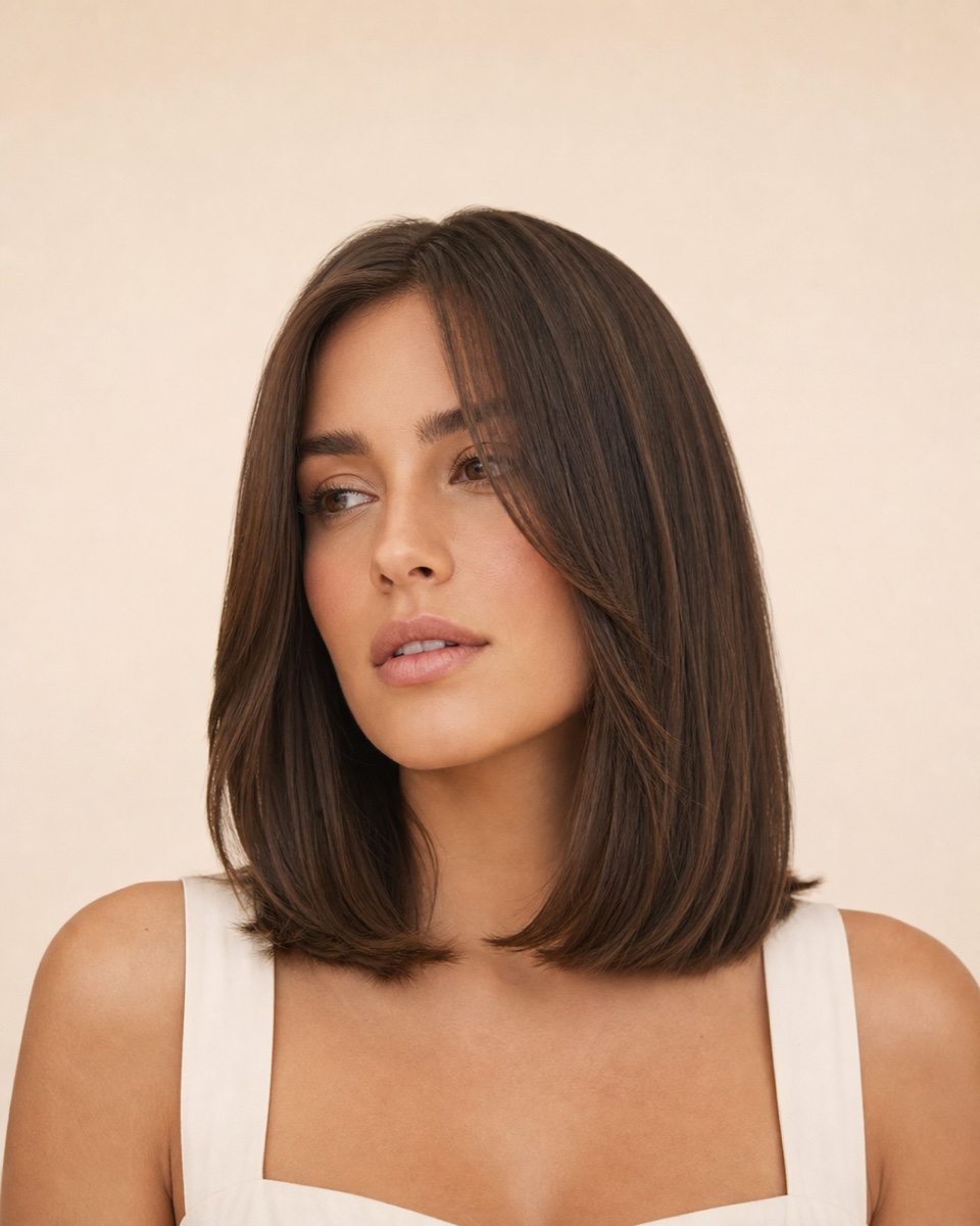 Precision layered dry haircut with natural movement
